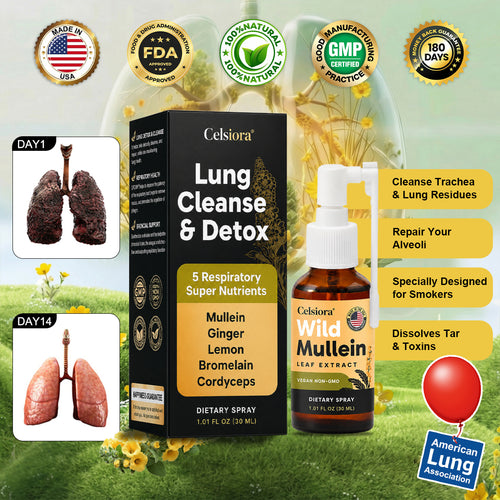 ✨💖FDA Approved|Celsiora® New Maximum Potency Mullein Spray (Helps relieve difficulty coughing up phlegm, shortness of breath, excessive mucus and lung infections)