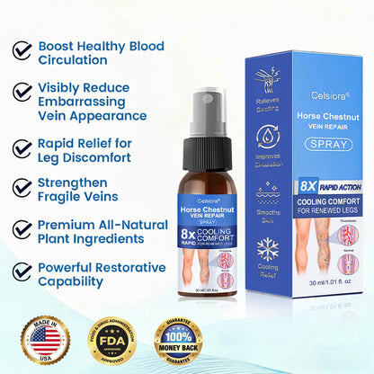 ✨💖Celsiora® Horse Chestnut Vein Repair Spray—Effectively treats varicose veins, venous insufficiency, ulcers, and thrombophlebitis. Rapidly alleviates leg aching and swelling by promoting healthy blood circulation