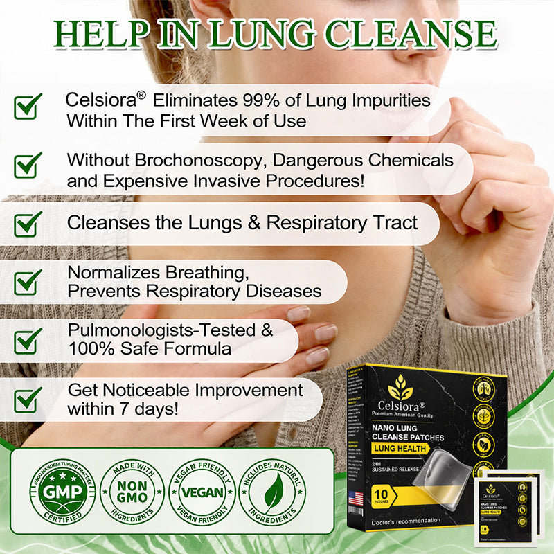 ✨💖Celsiora® Nano Lung Cleanse PatchesFor Stubborn Mucus, Airway Congestion & Persistent Coughs | Transdermal Nano-Technology, Direct to Lungs | Zero Stomach Strain