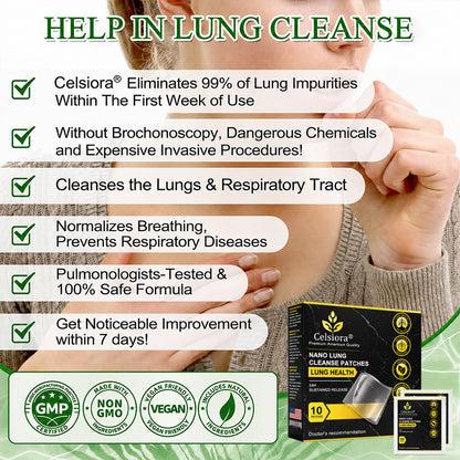 ✨💖Celsiora® Nano Lung Cleanse PatchesFor Stubborn Mucus, Airway Congestion & Persistent Coughs | Transdermal Nano-Technology, Direct to Lungs | Zero Stomach Strain