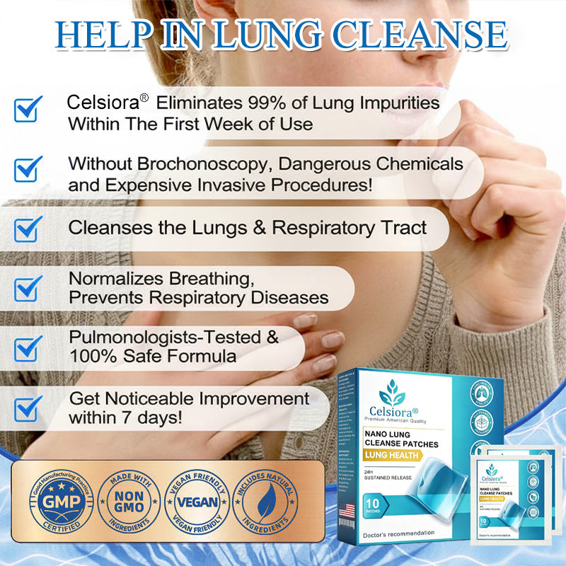 🫁🌿 FDA Approved|Celsiora® Nano Lung Cleanse Patches (Helps relieve difficulty coughing up phlegm, shortness of breath, excessive mucus and lung infections)