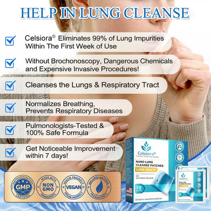 🫁🌿 FDA Approved|Celsiora® Nano Lung Cleanse Patches (Helps relieve difficulty coughing up phlegm, shortness of breath, excessive mucus and lung infections)