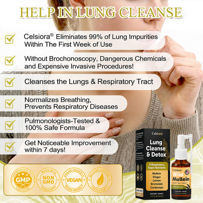 ✨💖FDA Approved|Celsiora® New Maximum Potency Mullein Spray (Helps relieve difficulty coughing up phlegm, shortness of breath, excessive mucus and lung infections)