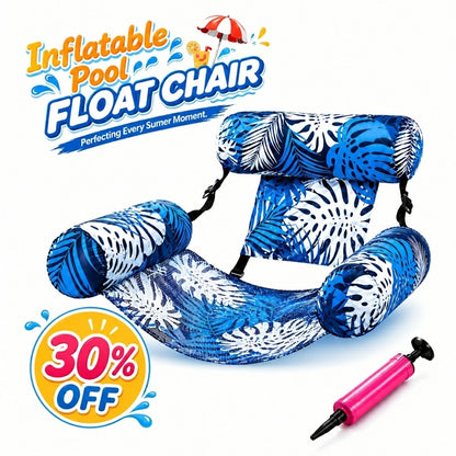 ✨🏖️Inflatable Pool Floating Chair 🌊Tropical Leaf Design, Ultra-Lightweight & Puncture-Resistant PVC ✨