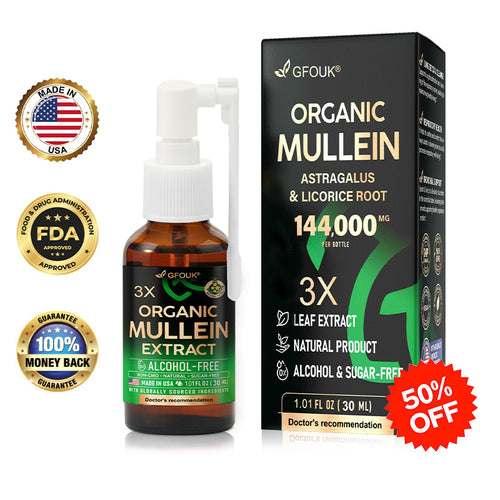 ✨💝GFOUK® 3X Concentrated Mullein Lung Cleanse Spray — Helps relieve difficulty coughing up phlegm, shortness of breath, excessive mucus, bronchitis, and lung infections